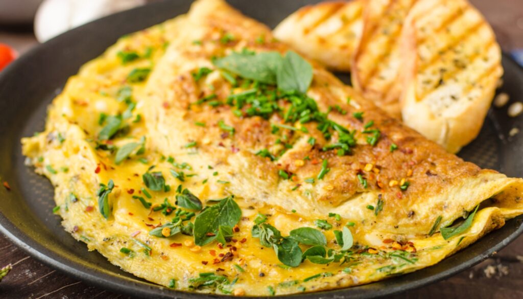 Omelete de Espinafre com Queijo Branco